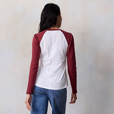 Petite LC Lauren Conrad Long Sleeve Raglan Tee