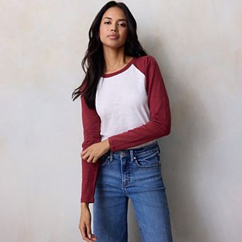 Petite LC Lauren Conrad Long Sleeve Raglan Tee