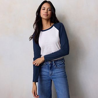 Petite LC Lauren Conrad Long Sleeve Raglan Tee