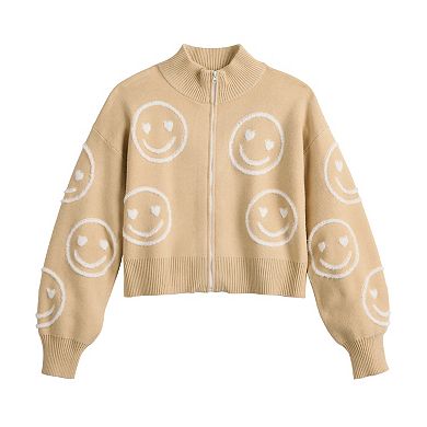 Girls 6-20 SO® Zip-Front Sweater in Regular & Plus Size