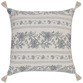 Sonoma Goods For Life® Blue Ivory Floral Woven Throw Pillow