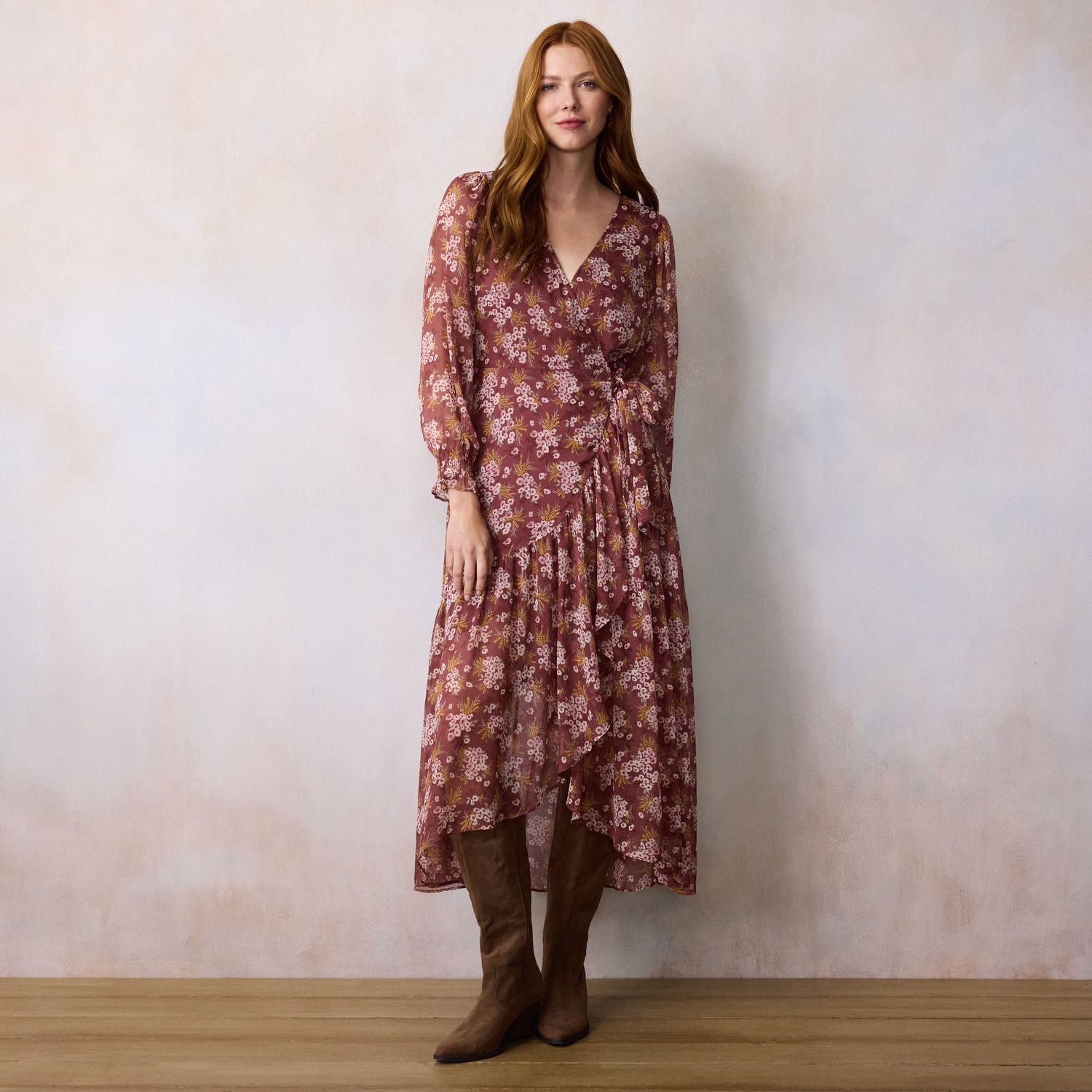 Женские платья Petite LC Lauren Conrad Long Wrap Maxi, цвет: Розовато-лиловый