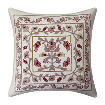 Sonoma Goods For Life® Square Border Floral Embroidered Throw Pillow