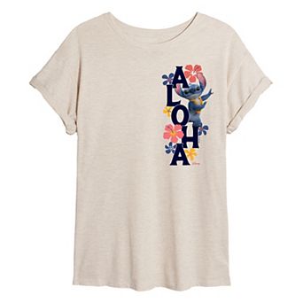 Disney's Lilo & Stitch Juniors' Aloha Oversized Tee