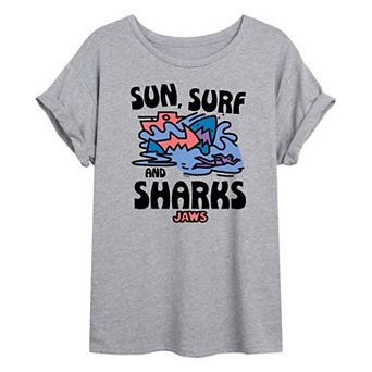 Juniors' Jaws Oversized Tee