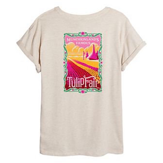 Juniors' Munchkinland's Tulip Fair Oversized Tee