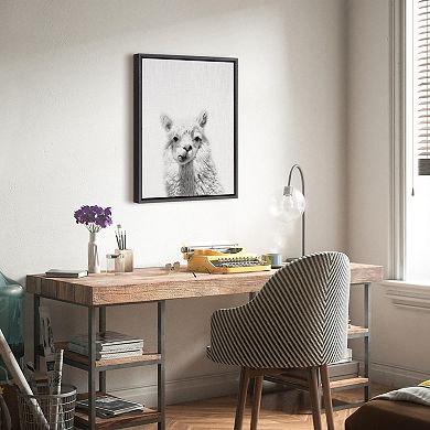 Sylvie Alpaca Framed Canvas by Simon Te of Tai Prints