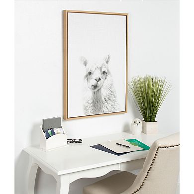 Sylvie Alpaca Framed Canvas by Simon Te of Tai Prints