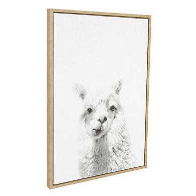 Sylvie Alpaca Framed Canvas by Simon Te of Tai Prints