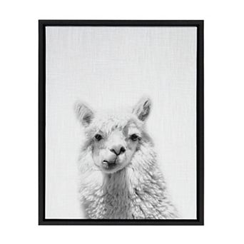 Sylvie Alpaca Framed Canvas by Simon Te of Tai Prints