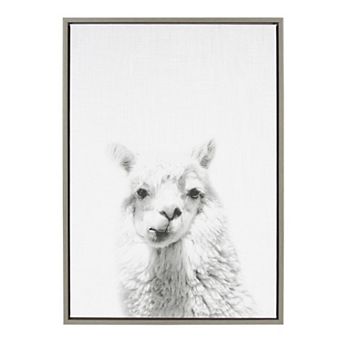 Sylvie Alpaca Framed Canvas by Simon Te of Tai Prints