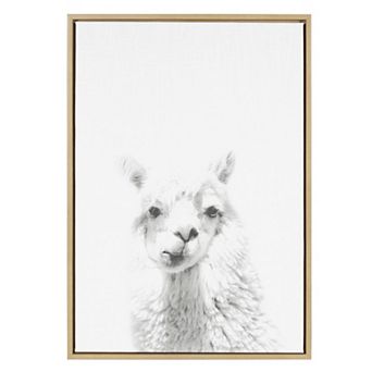 Sylvie Alpaca Framed Canvas by Simon Te of Tai Prints