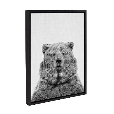 Sylvie Bear Framed Canvas by Simon Te of Tai Prints