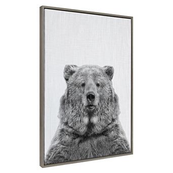 Sylvie Bear Framed Canvas by Simon Te of Tai Prints