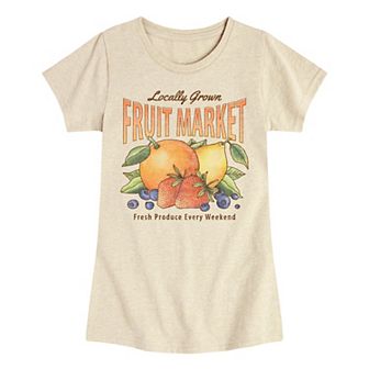 Girls 7-16 Locally Grown Fruit Market Graphic Tee