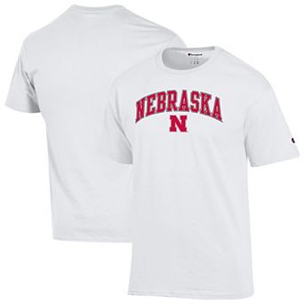 Men's Champion White Nebraska Huskers Arched Logo T-Shirt