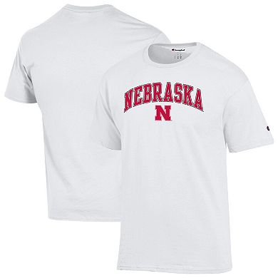 Men's Champion White Nebraska Huskers Arched Logo T-Shirt
