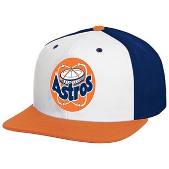 Men's Mitchell & Ness White Houston Astros Cooperstown Collection Basic Flip Snapback Hat