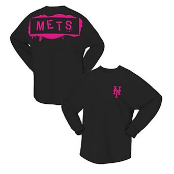 Women's Fanatics Black New York Mets Neon Jersey Long Sleeve T-Shirt