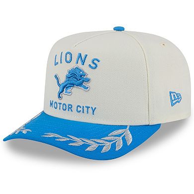 Men's New Era Cream/Blue Detroit Lions 2025 NFL Draft A-Frame 9FIFTY Snapback Hat