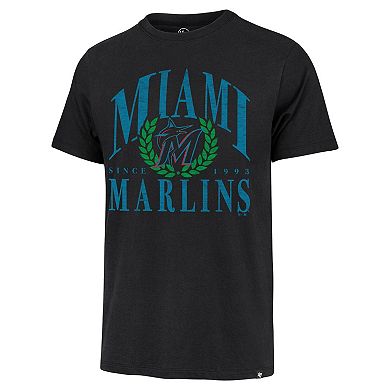 Men's '47 Black Miami Marlins Pitchout Franklin T-Shirt
