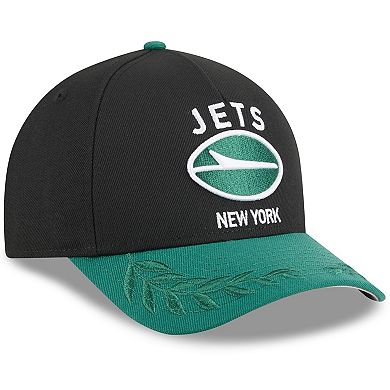 Youth New Era Black/Green New York Jets 2025 NFL Draft 9FORTY A-Frame M-Crown Adjustable Hat