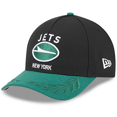 Youth New Era Black/Green New York Jets 2025 NFL Draft 9FORTY A-Frame M-Crown Adjustable Hat