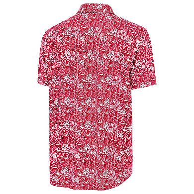 Men's Antigua Red Los Angeles Angels Resort Button-Up Shirt