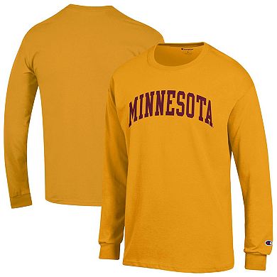 Men's Champion Gold Minnesota Golden Gophers Basic Arch Long Sleeve T-Shirt