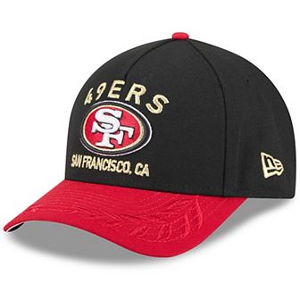 Youth New Era Black/Scarlet San Francisco 49ers 2025 NFL Draft 9FORTY A-Frame M-Crown Adjustable Hat