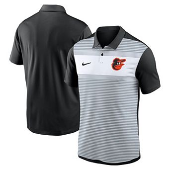 Men's Nike White/Black Baltimore Orioles Vapor Striped Performance Polo