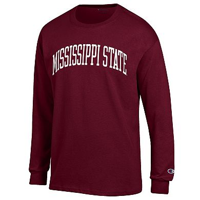 Men's Champion Maroon Mississippi State Bulldogs Basic Arch Long Sleeve T-Shirt
