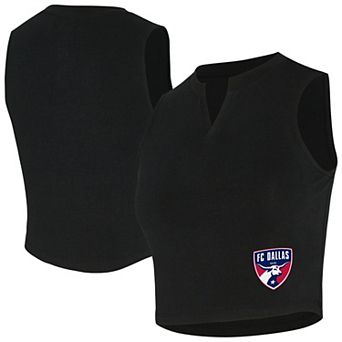 Women's Concepts Sport Black FC Dallas Market Cropped Tri-Blend Tank Top