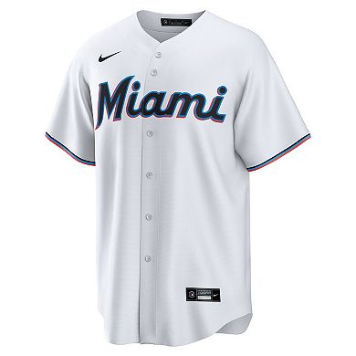 Men's Nike White Miami Marlins #1 Dad Home Replica Jersey