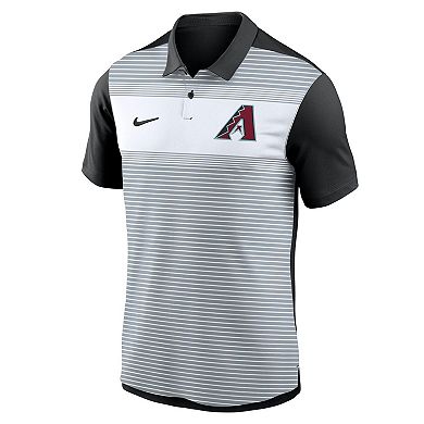 Men's Nike White/Black Arizona Diamondbacks Vapor Striped Performance Polo