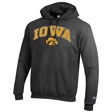 Men's Champion Charcoal Iowa Hawkeyes Arch Over Logo Pullover Hoodie