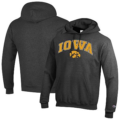 Men's Champion Charcoal Iowa Hawkeyes Arch Over Logo Pullover Hoodie