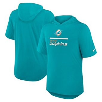 Men's Nike Aqua Miami Dolphins Lockup Tri-Blend Hoodie T-Shirt