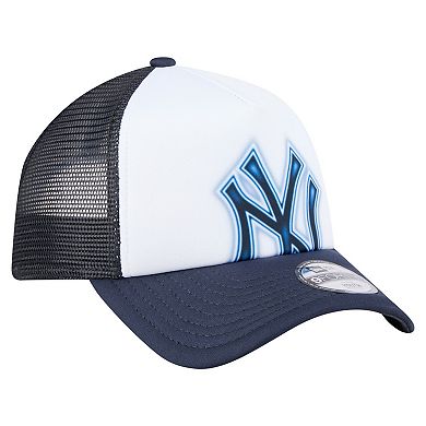Toddler New Era White/Navy New York Yankees Painted A-Frame 9FORTY Trucker Adjustable Hat
