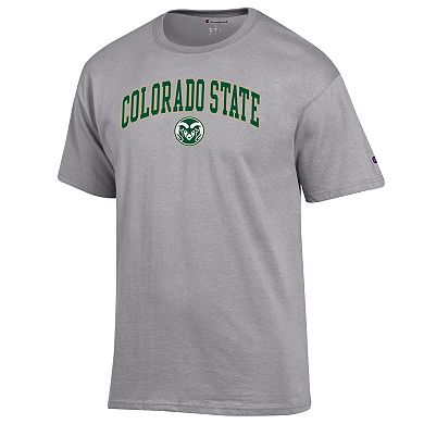Men's Champion Heather Gray Colorado State Rams Arch Over Logo T-Shirt