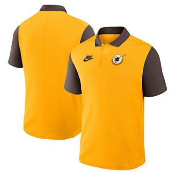 Men's Nike Gold/Brown San Diego Padres Cooperstown Collection Color-Block Victory Performance Polo