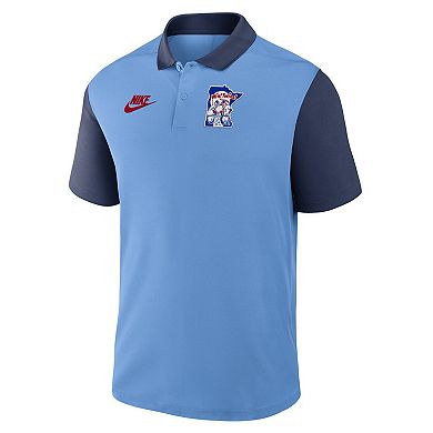 Men's Nike Light Blue/Navy Minnesota Twins Cooperstown Collection Color-Block Victory Performance Polo