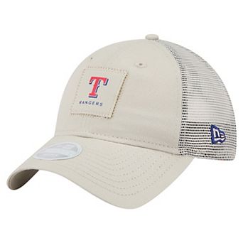 Women's New Era Light Beige Texas Rangers Square Stitch 9TWENTY Adjustable Hat