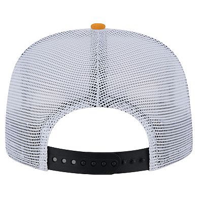 Men's New Era Black/Gold Pittsburgh Penguins Throwback V-Dye Adjustable Golfer Hat