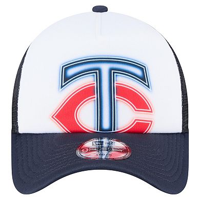 Toddler New Era White/Navy Minnesota Twins Painted A-Frame 9FORTY Trucker Adjustable Hat