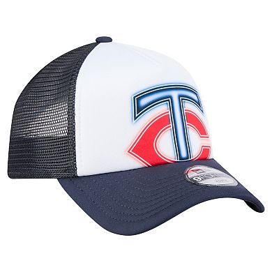 Toddler New Era White/Navy Minnesota Twins Painted A-Frame 9FORTY Trucker Adjustable Hat