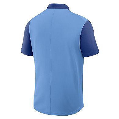 Men's Nike Light Blue/Royal Texas Rangers Cooperstown Collection Color-Block Victory Performance Polo