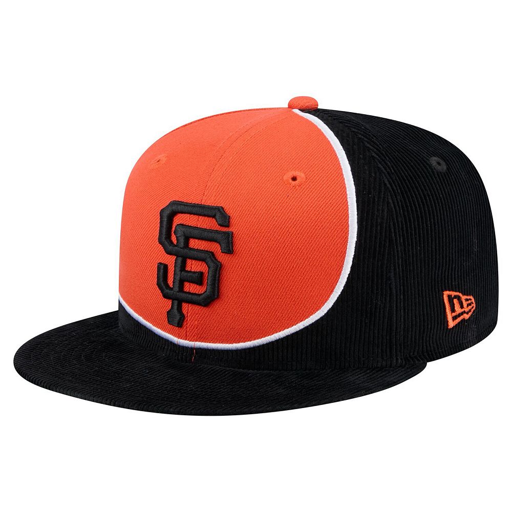 Men's New Era Black/Orange San Francisco Giants Retro Split Corduroy ...