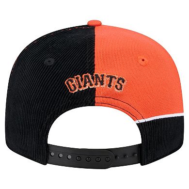 Men's New Era Black/Orange San Francisco Giants Retro Split Corduroy Snapback Hat