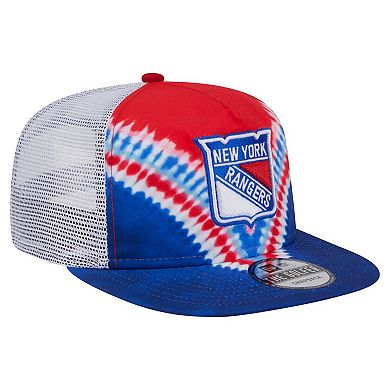 Men's New Era Blue/Red New York Rangers Throwback V-Dye Adjustable Golfer Hat